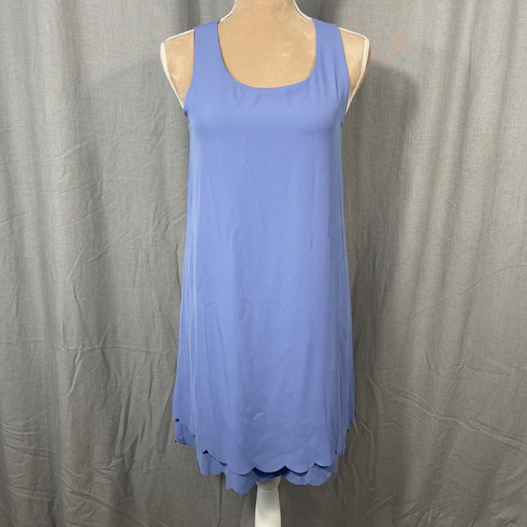 Everly Anthropologie Womens S Scalloped Mini Dress Violet Purple Sleeveless - Picture 1 of 13